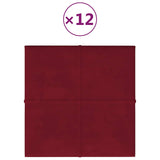 Panneaux muraux vidaxl 12 st 1,08 m² 30x30 cm Velvet Wine rouge
