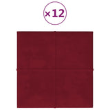 Pannelli a parete Vidaxl 12 ST 1,08 m² 30x30 cm Vino di velluto rosso