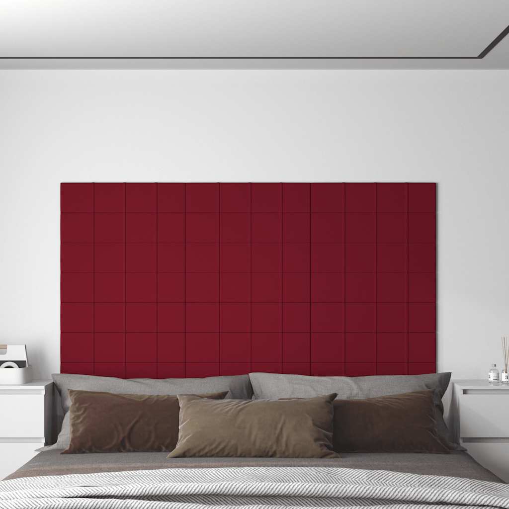 Vidaxl vægpaneler 12 ST 1,08 m² 60x15 cm Velvet Wine Red