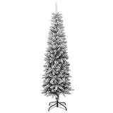 VidaXL Árvore de Natal artificial com neve estreita 180 cm PVC e PE