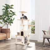 Vidaxl Cat Miwwel mat Sisal kraazt Posts 142 cm Crème -Colored