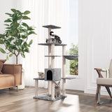 Vidaxl cat furniture with sisal scratching posts 142 cm light gray