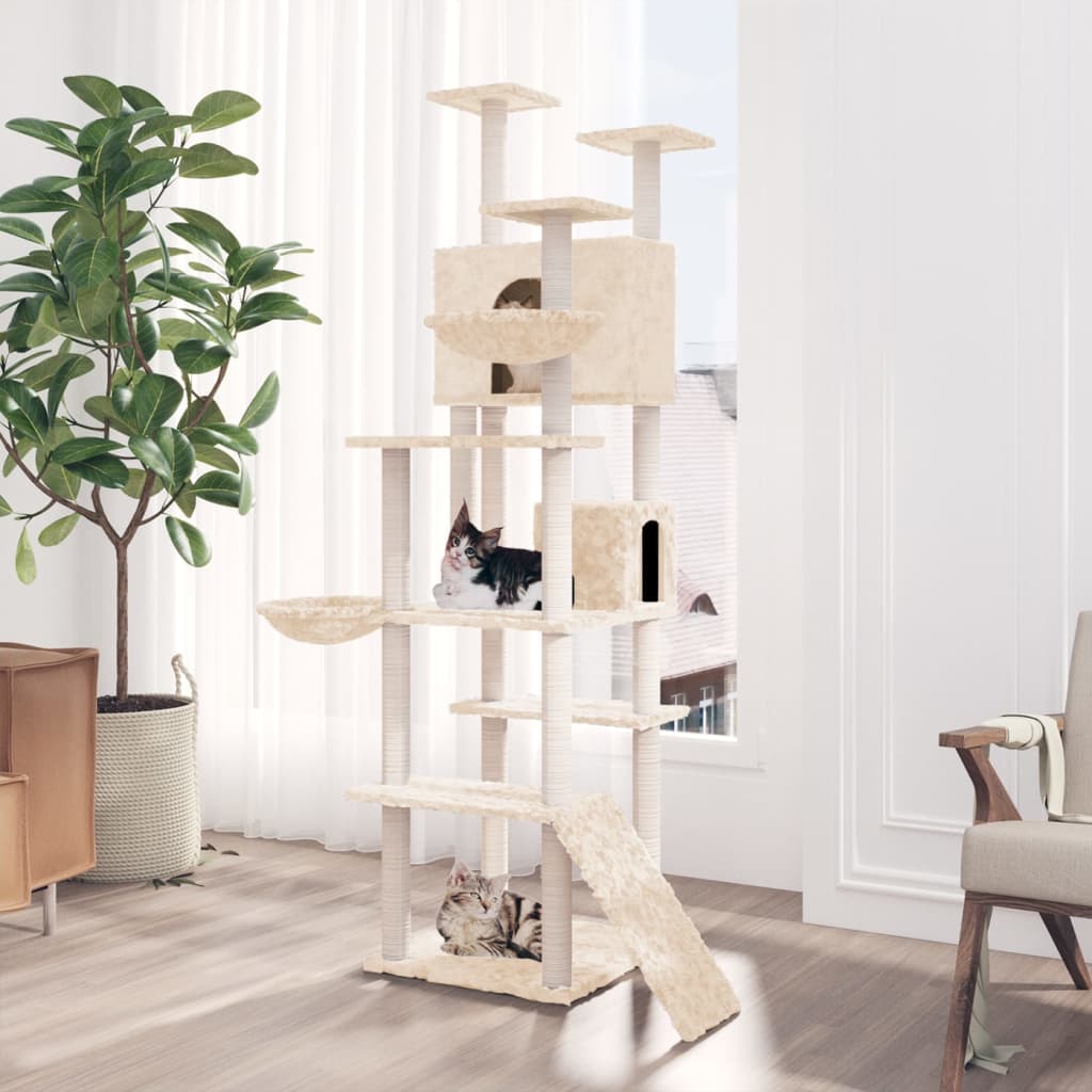 VidaXL Cat furniture with Sisal scratching posts 191 cm cream -colored