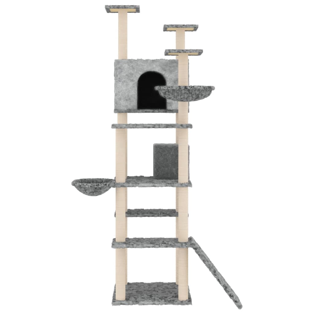 Móveis de gato vidaxl com sisal riscando postagens 191 cm cinza claro