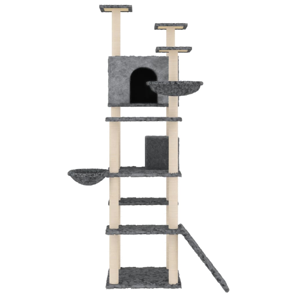 Móveis de gato vidaxl com sisal riscando postagens 191 cm cinza escuro