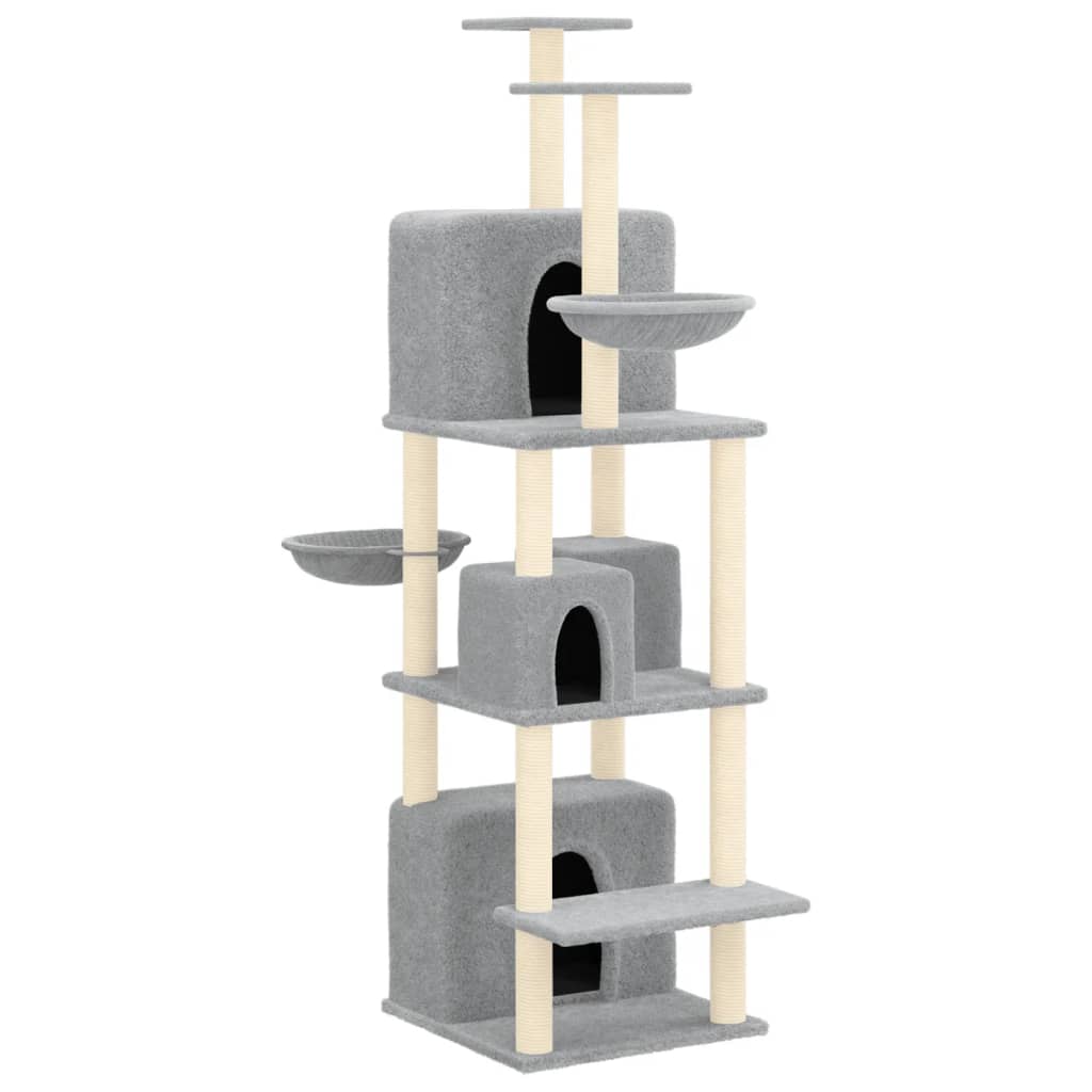 Vidaxl Cat Meubles avec Sisal Scratch Posts 180 cm Gris clair