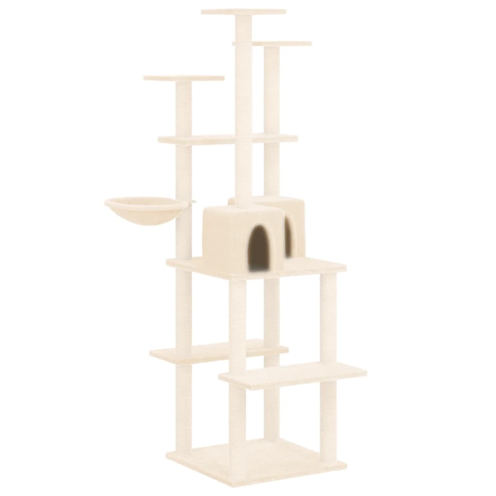 Vidaxl Cat Miwwelen mat Sisal Scratching Posts 167 cm Crème -Colored