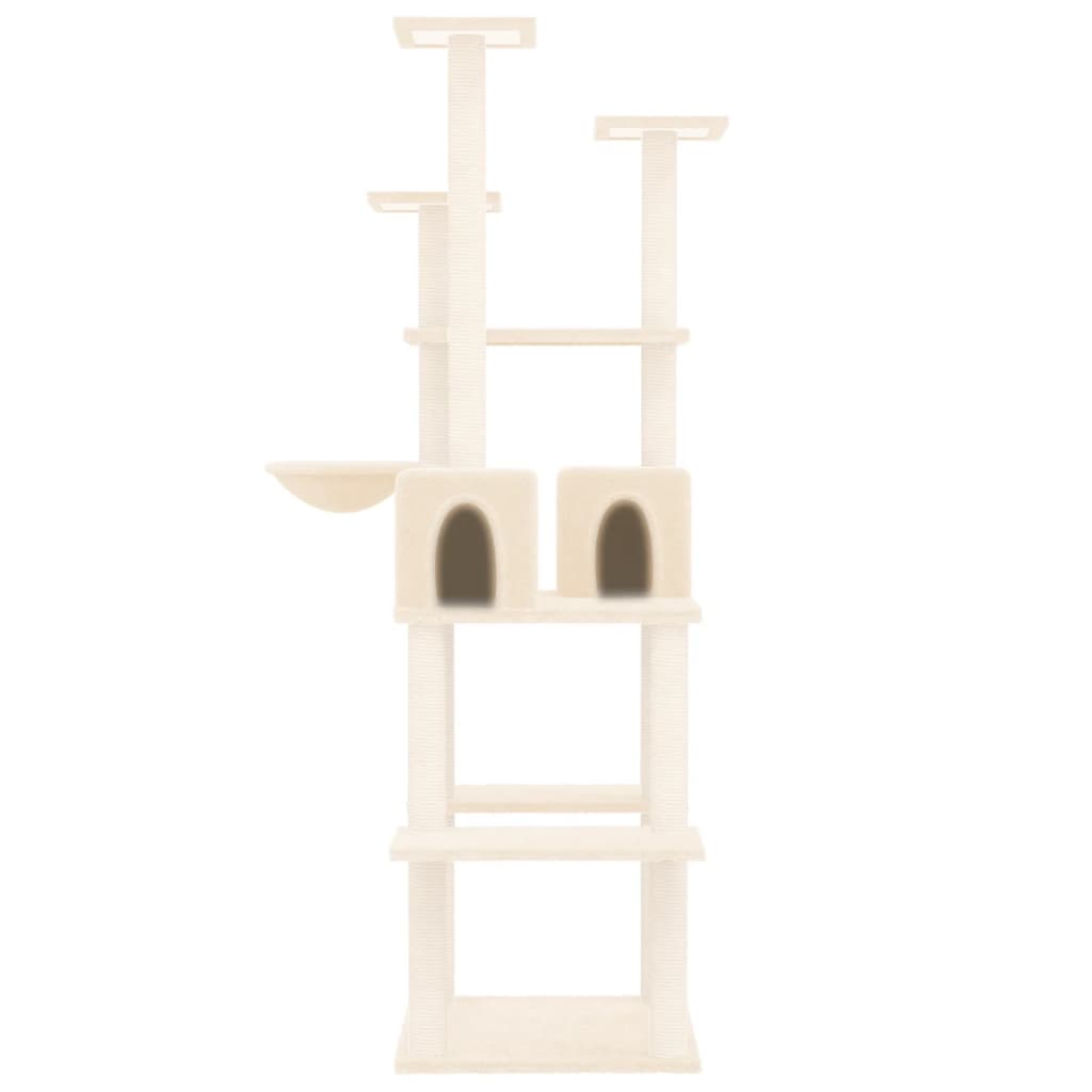 Vidaxl Cat Miwwelen mat Sisal Scratching Posts 167 cm Crème -Colored