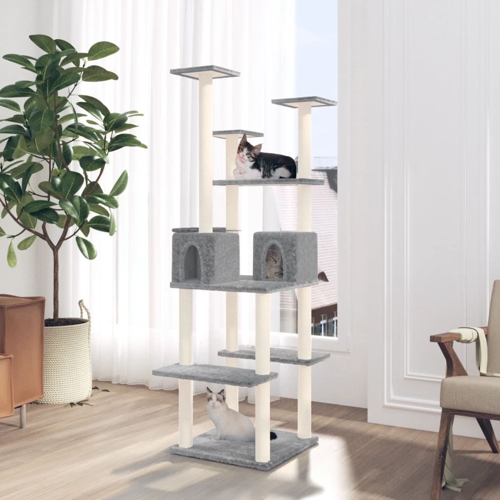 Vidaxl Cat Miwwelen mat Sisal Scratching Posts 167 cm Liicht gro