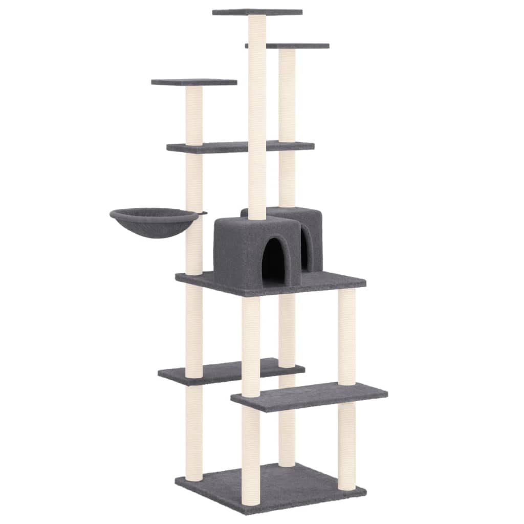 Vidaxl Cat Furniture z Sisal Scrating Posts 167 cm ciemnoszary