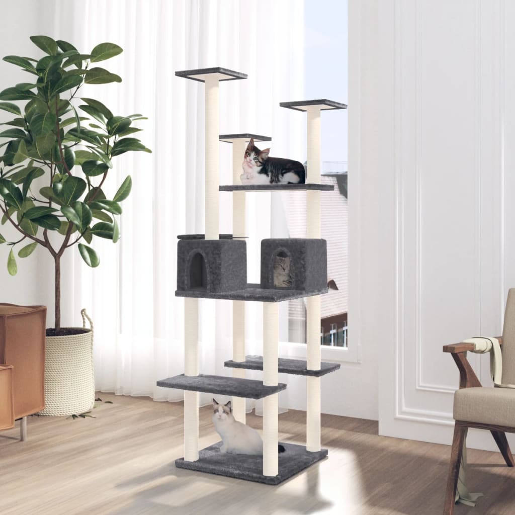 Vidaxl Cat Furniture z Sisal Scrating Posts 167 cm ciemnoszary