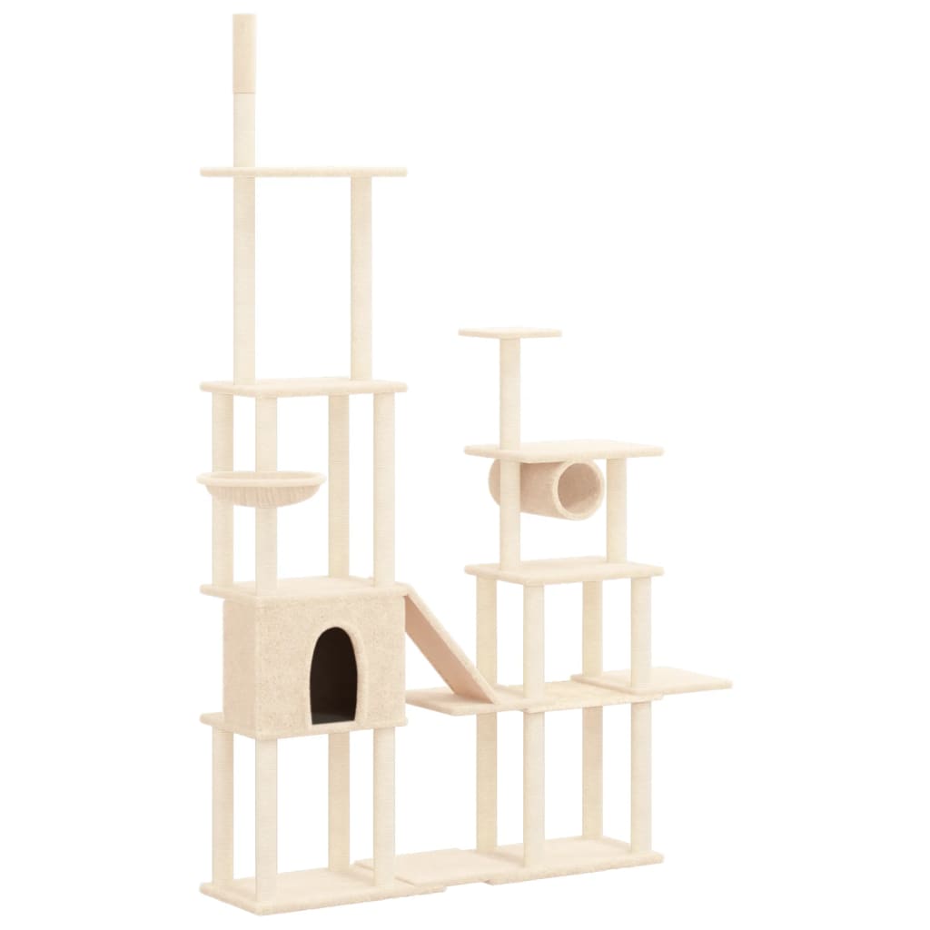 VidaXL cat furniture with sisal scratching posts 279 cm cream -colored