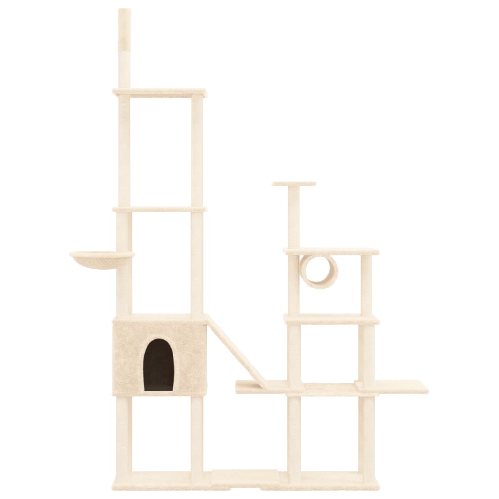 VidaXL cat furniture with sisal scratching posts 279 cm cream -colored