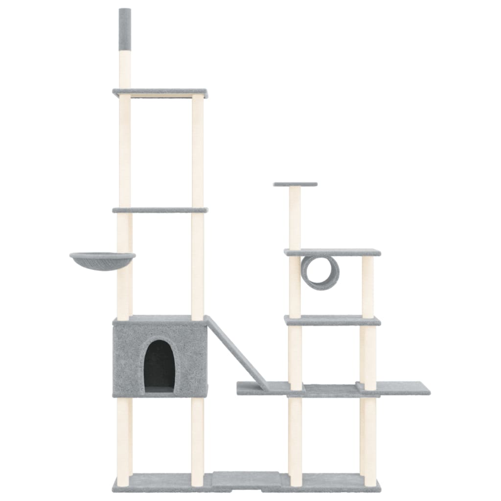 Móveis de gato vidaxl com sisal riscando postagens 279 cm cinza claro