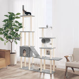 Móveis de gato vidaxl com sisal riscando postagens 279 cm cinza claro