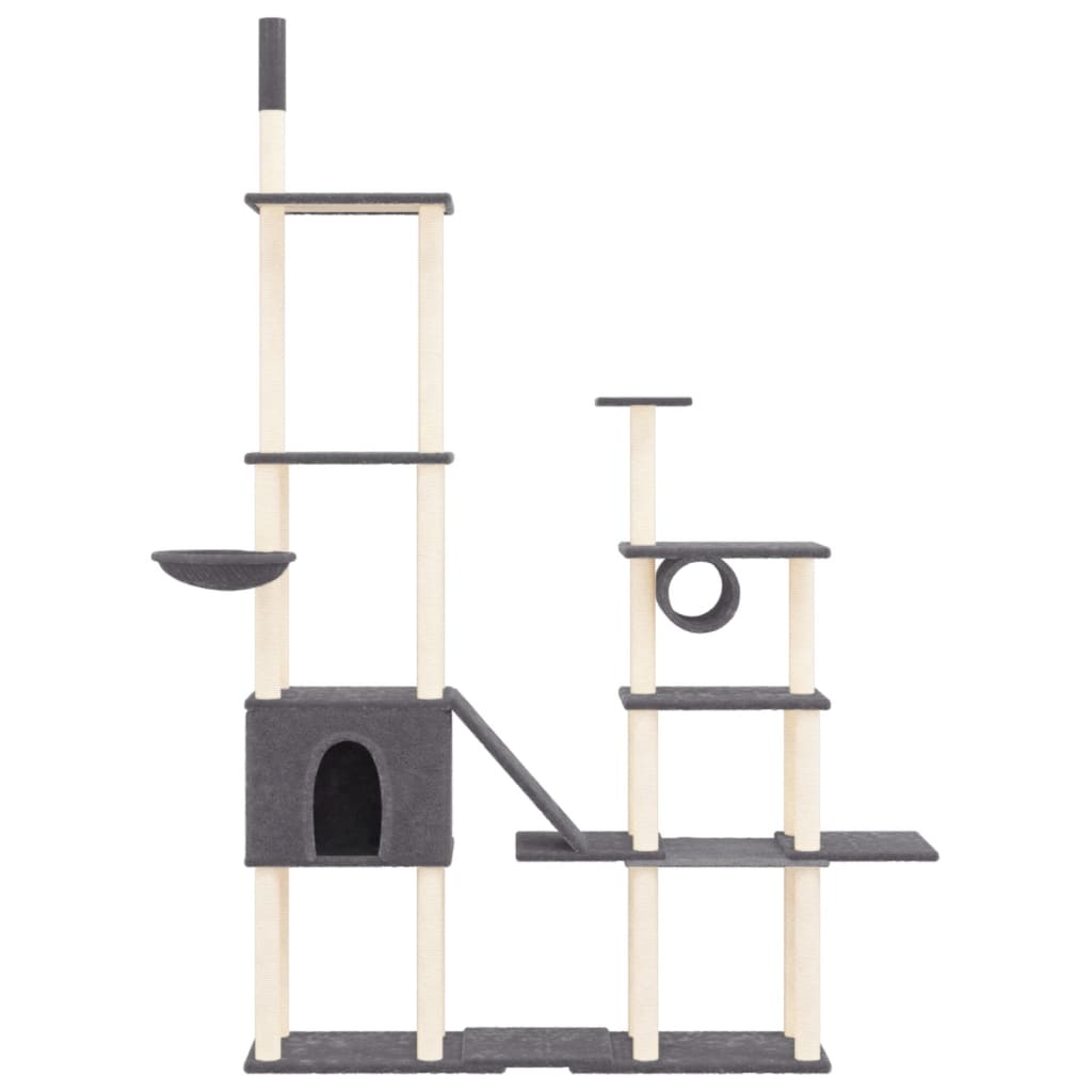 Móveis de gato vidaxl com sisal riscando postagens 279 cm cinza escuro