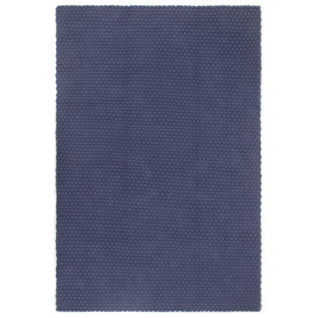Vidaxl Rug Rectangular 160x230 CM Cotton Navy Blue