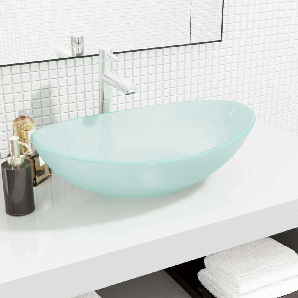 Vidaxl washbasin 54.5x35x15.5 cm tempered glass matt