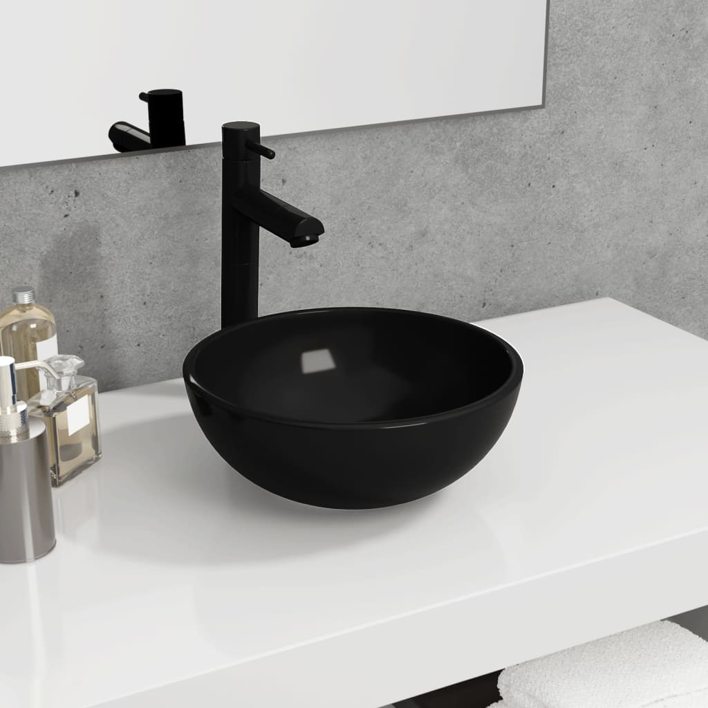 Vidaxl Washbasin 30x12 cm de vidrio templado negro