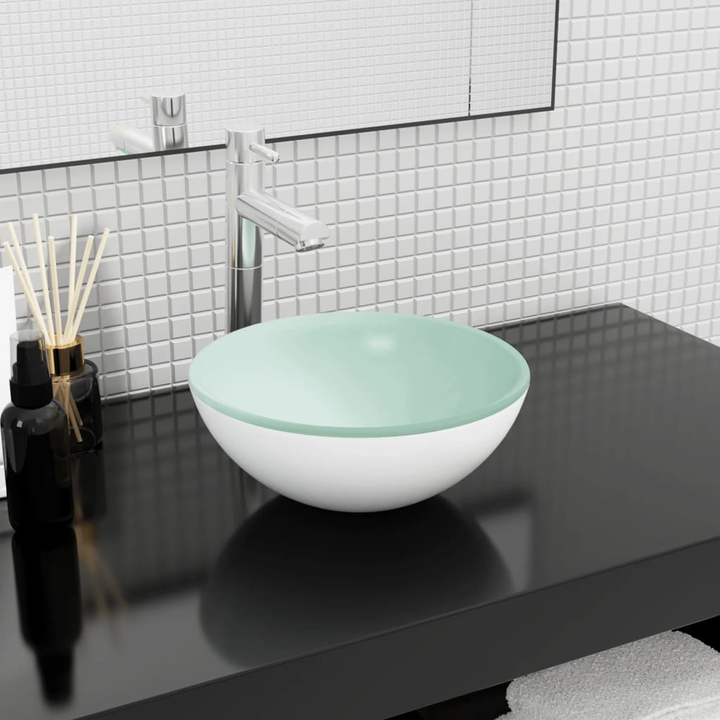 Vidaxl Washbasin 30x12 cm Tempered glass white