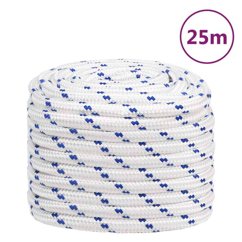 Corde à démarrage Vidaxl 20 mm 25 m de polypropylène blanc