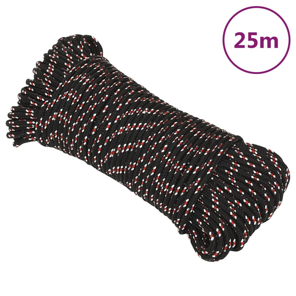 Vidaxl Boot Rope 4 mm 25 m Polropypylene schwaarz
