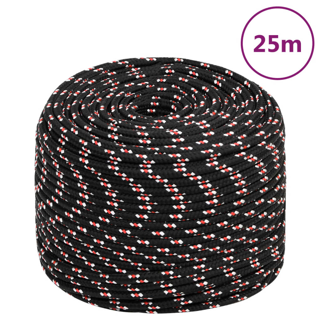 Corde à démarrage Vidaxl 8 mm 25 m de polypropylène noir