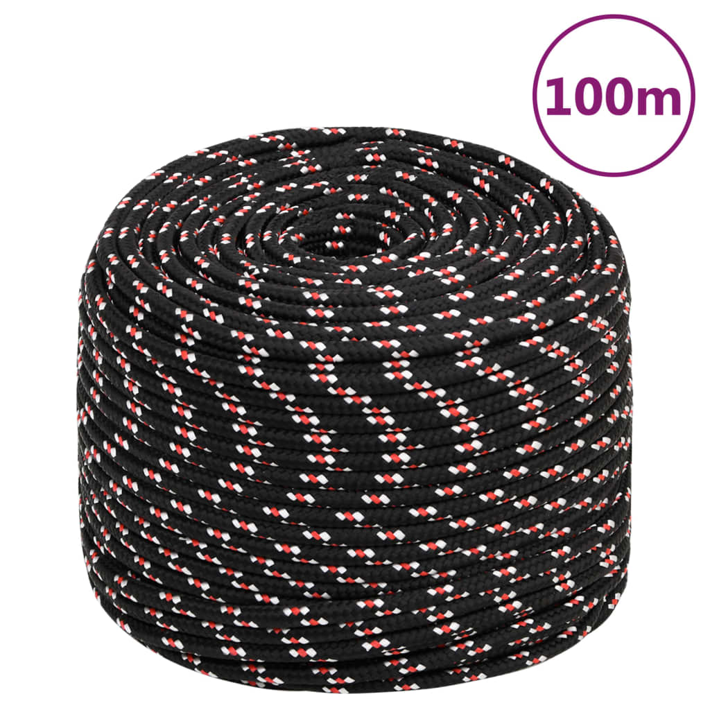 Corde à démarrage Vidaxl 10 mm 100 m de polypropylène noir