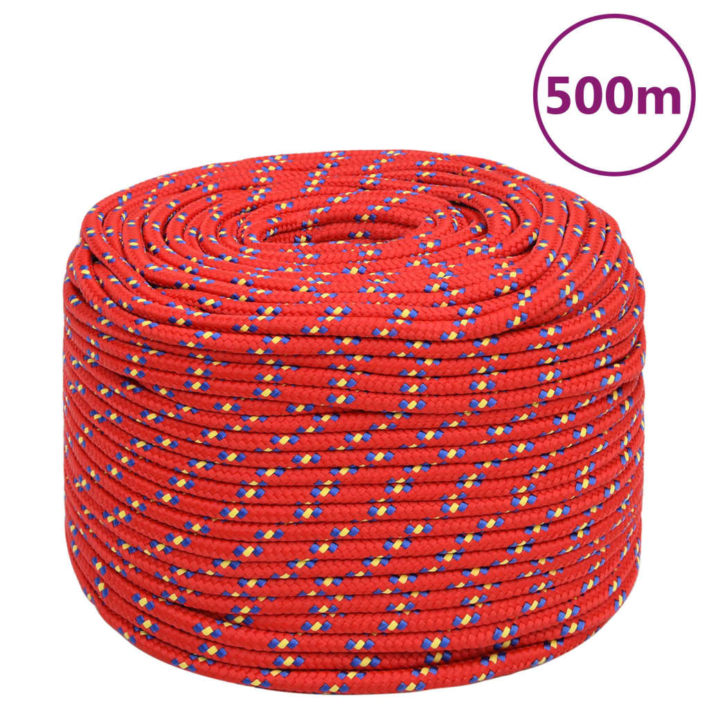 Vidaxl boat rope 10 mm 500 m polypropylene red