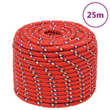 Vidaxl boat rope 12 mm 25 m polypropylene red