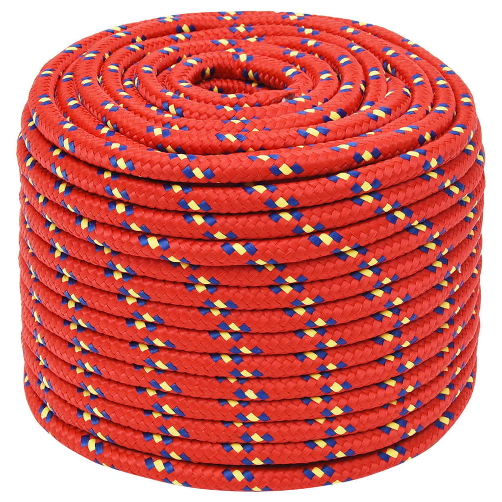 Vidaxl boat rope 12 mm 25 m polypropylene red