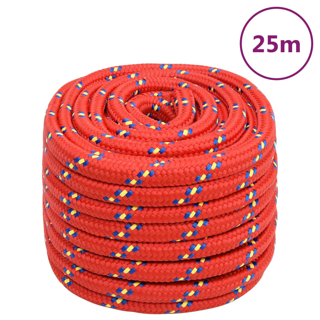 VidaXL Cuerda para barco 20 mm 25 m polipropileno rojo