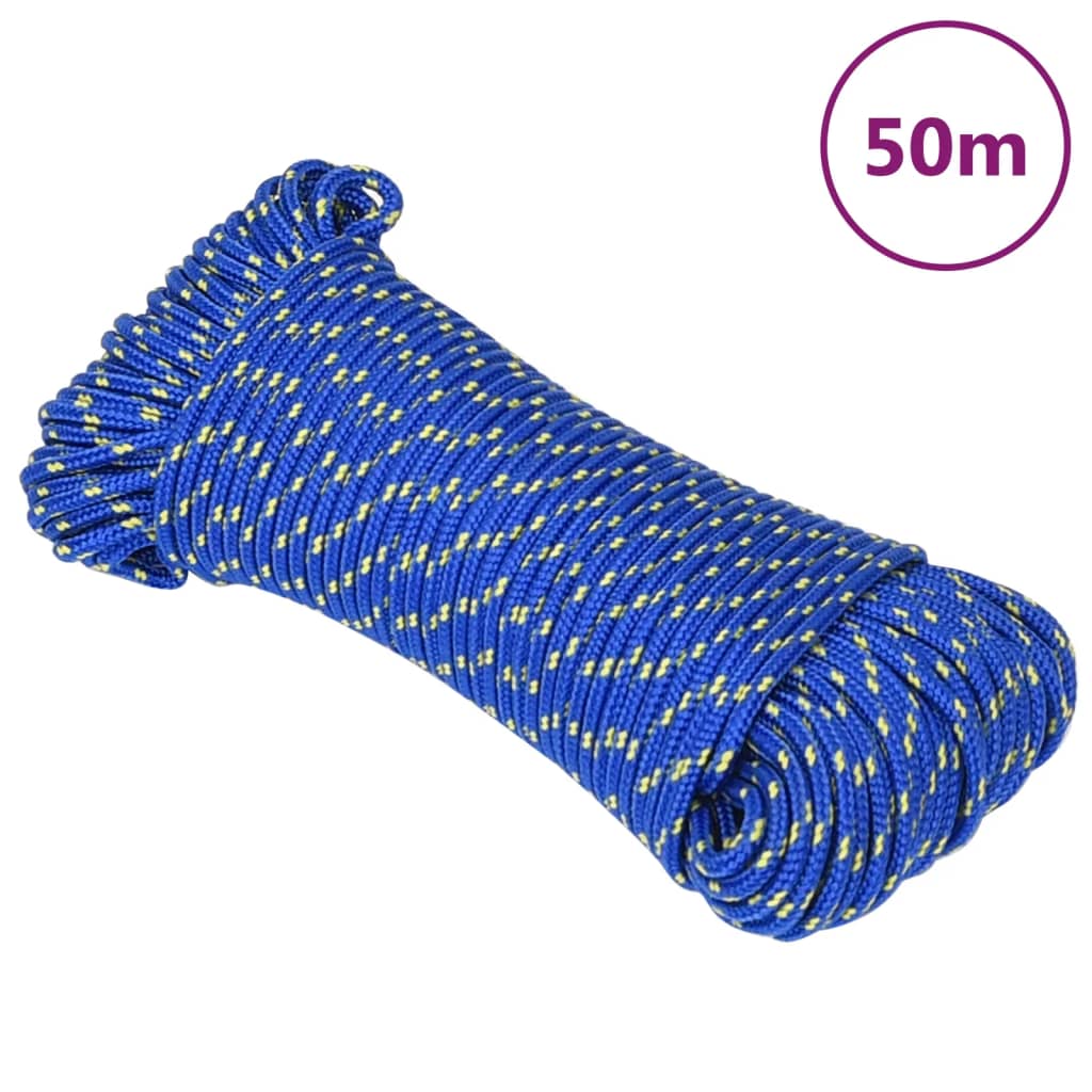 Vidaxl čoln vrv 4 mm 50 m polipropilen modra