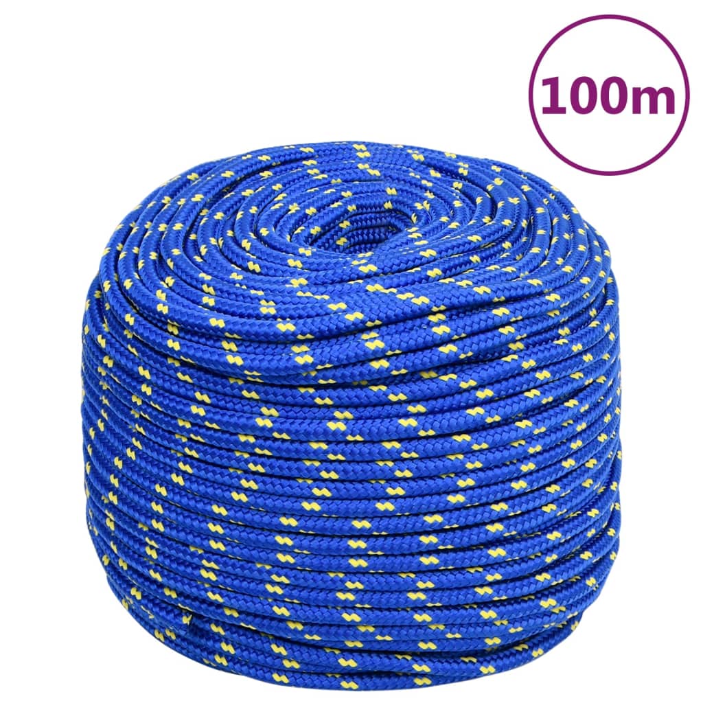 Vidaxl båttau 10 mm 100 m polypropylenblått