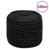 Vidaxl Boot Rope 6 mm 100 m Polroprope schwaarz