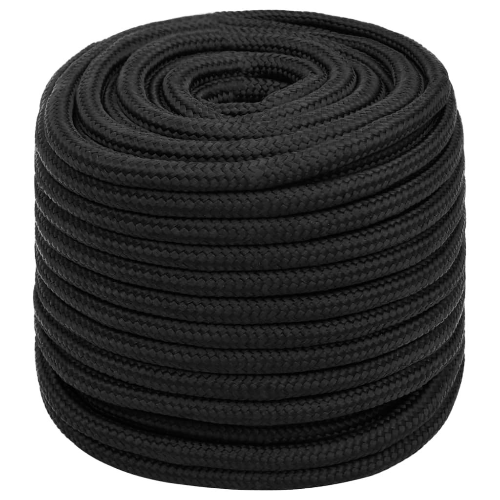 Vidaxl čolna vrvi 18 mm 50 m polipropena črna