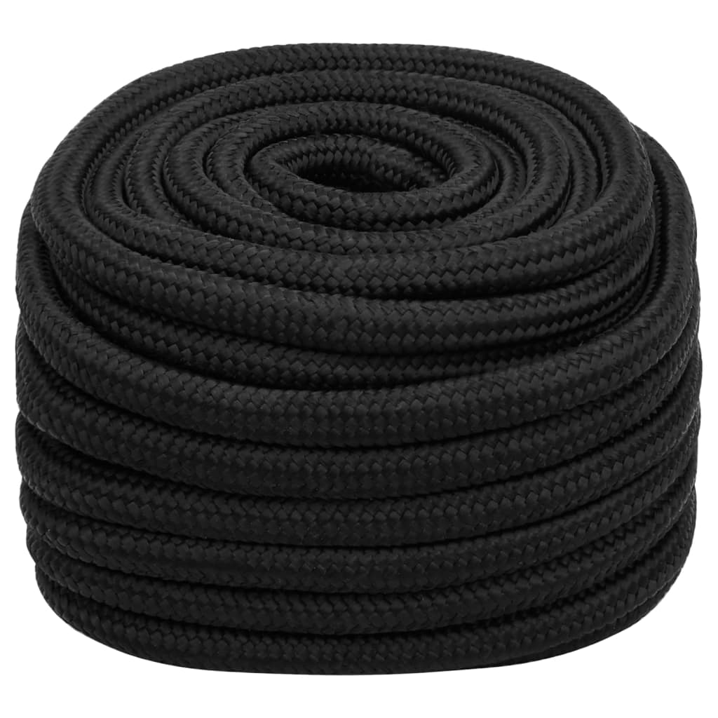 Vidaxl čolna vrvi 20 mm 50 m polipropena črna