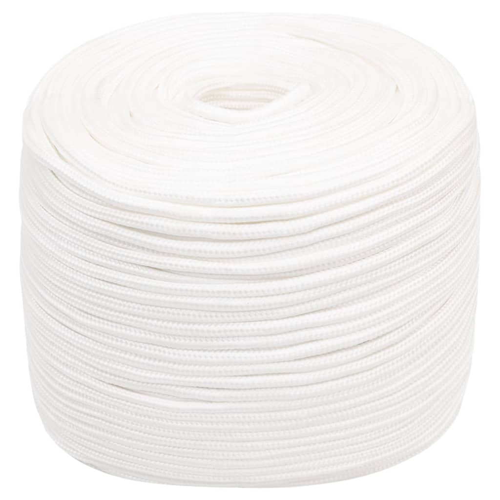 Vidaxl čolna vrvi 6 mm 250 m polipropilen polno bela