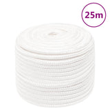 VIDAXL Vrv čolna 12 mm 25 m polipropilen polno bela