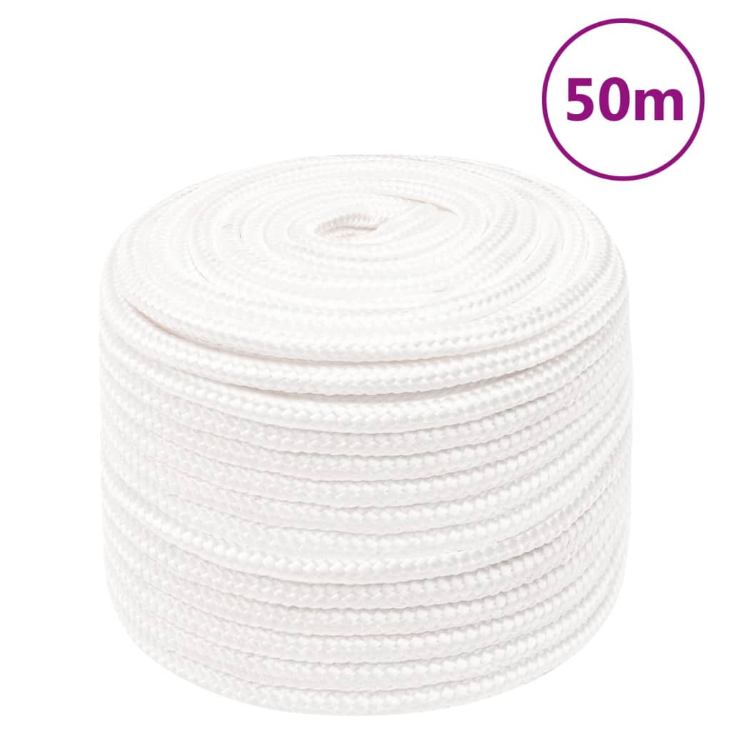 Vidaxl boottouw 12 mm 50 m polypropyleen volwit