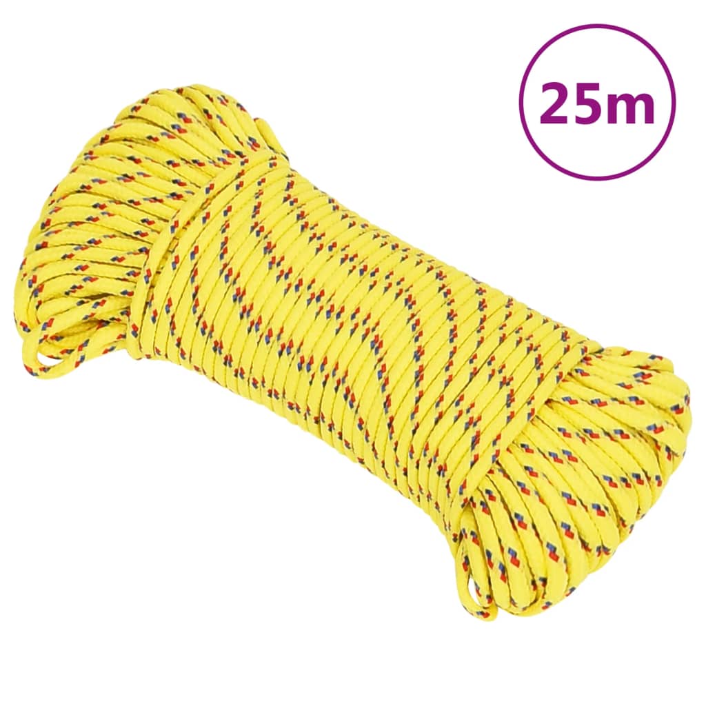 Vidaxl boat rope 5 mm 25 m polypropylene yellow