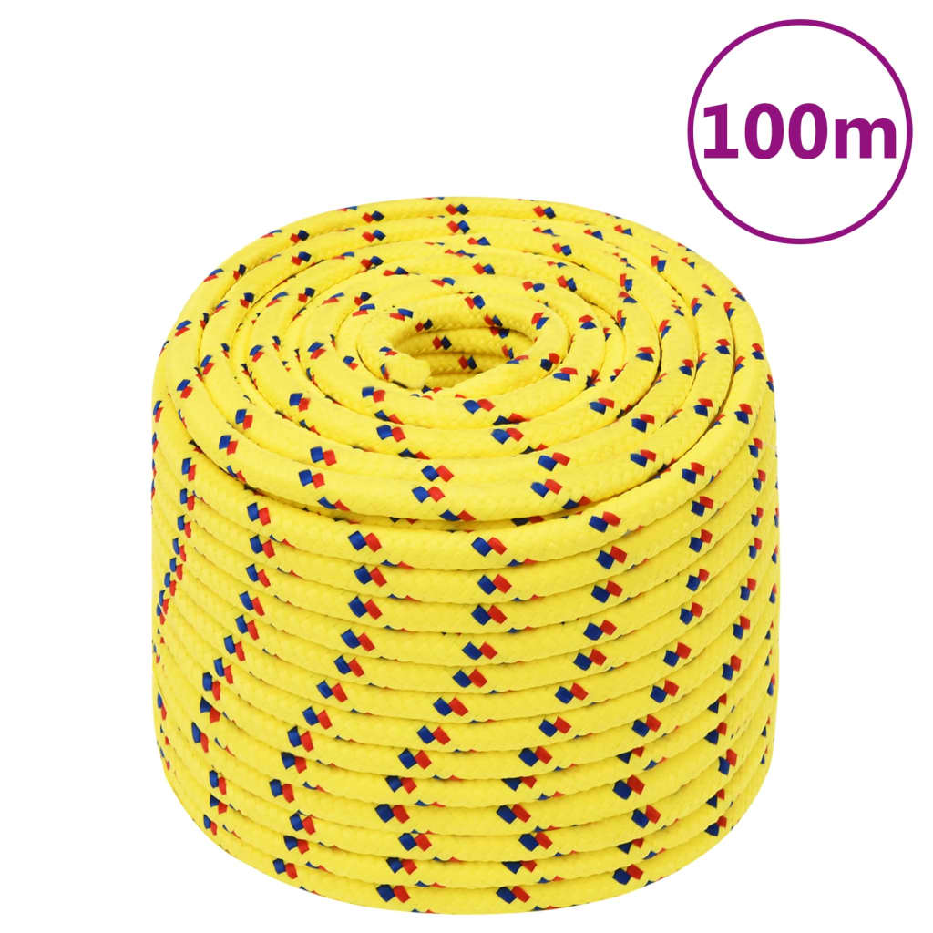 Vidaxl čoln vrv 12 mm 100 m polipropilen rumena