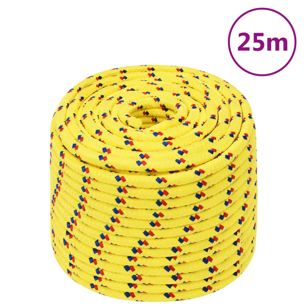 Vidaxl boat rope 14 mm 25 m polypropylene yellow