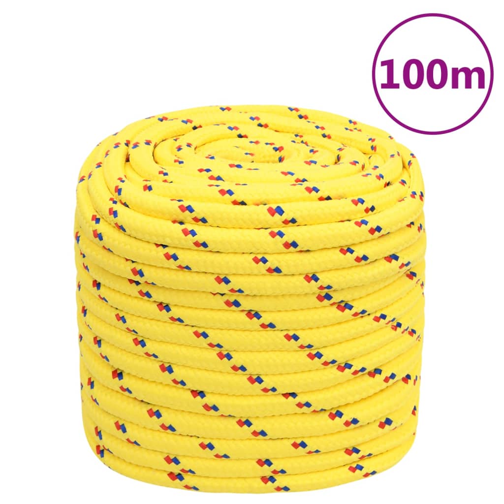 Lina łodzi vidaxl 18 mm 100 m polipropylenowa żółta
