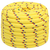 Corde de bateau vidaxl 20 mm 50 m en jaune en polypropylène