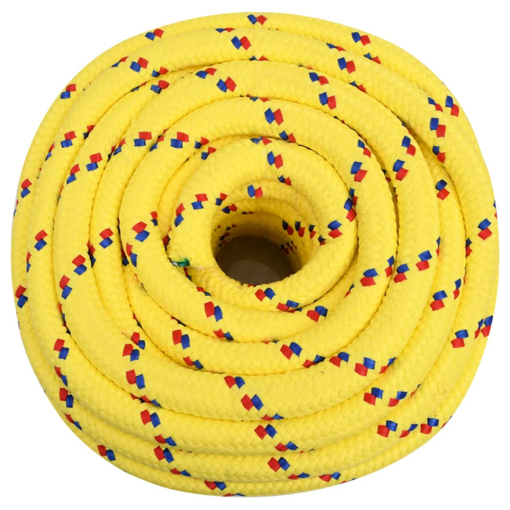 Corde de bateau vidaxl 20 mm 50 m en jaune en polypropylène