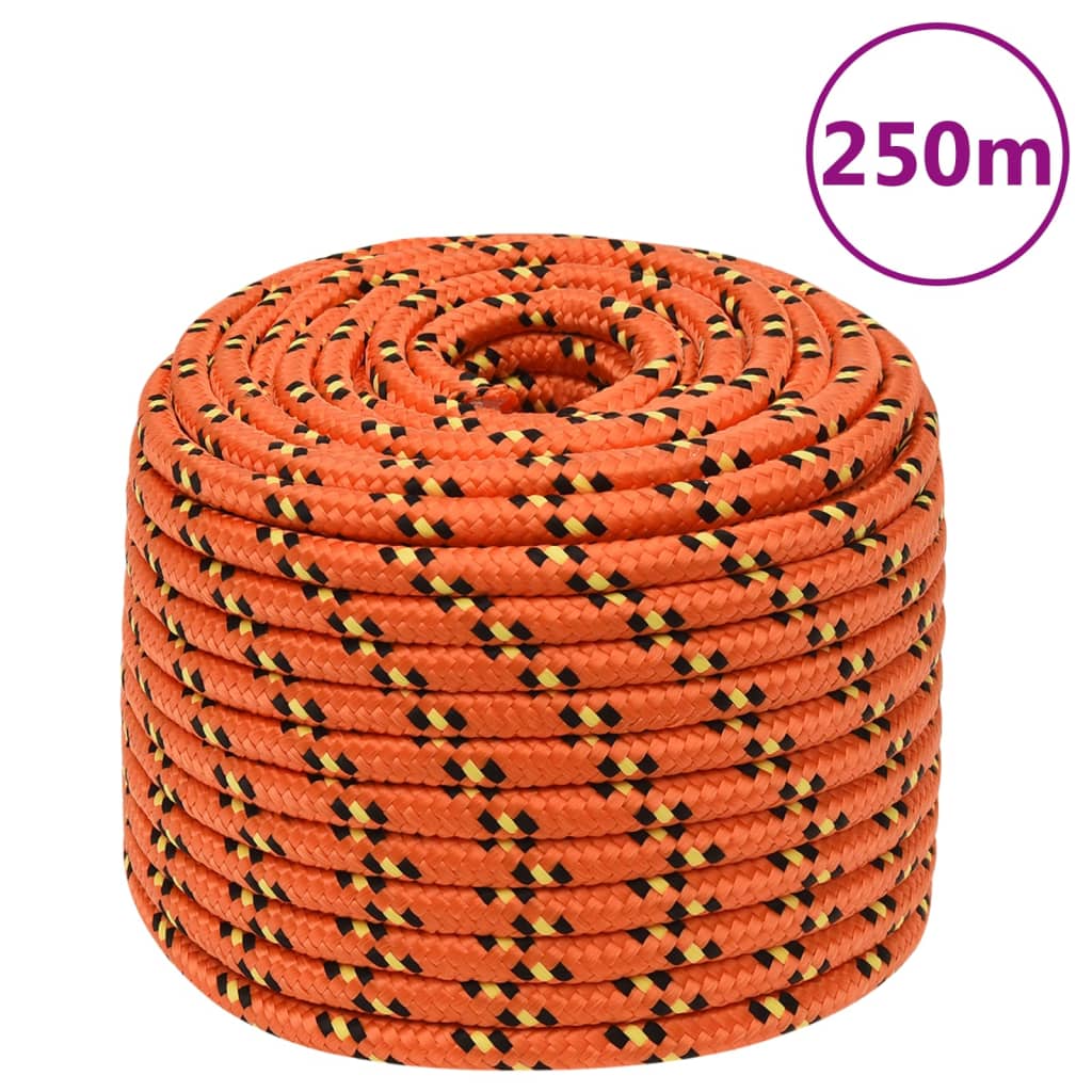 VIDAXL Čolna vrv 12 mm 250 m polipropilen oranžna