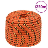 VIDAXL Čolna vrv 12 mm 250 m polipropilen oranžna