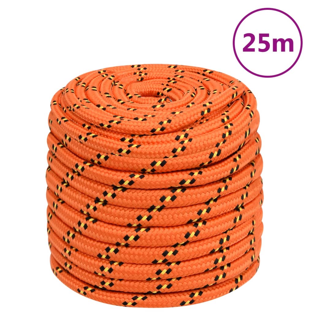 Lina łodzi vidaxl 16 mm 25 m pomarańczowa polipropylenowa