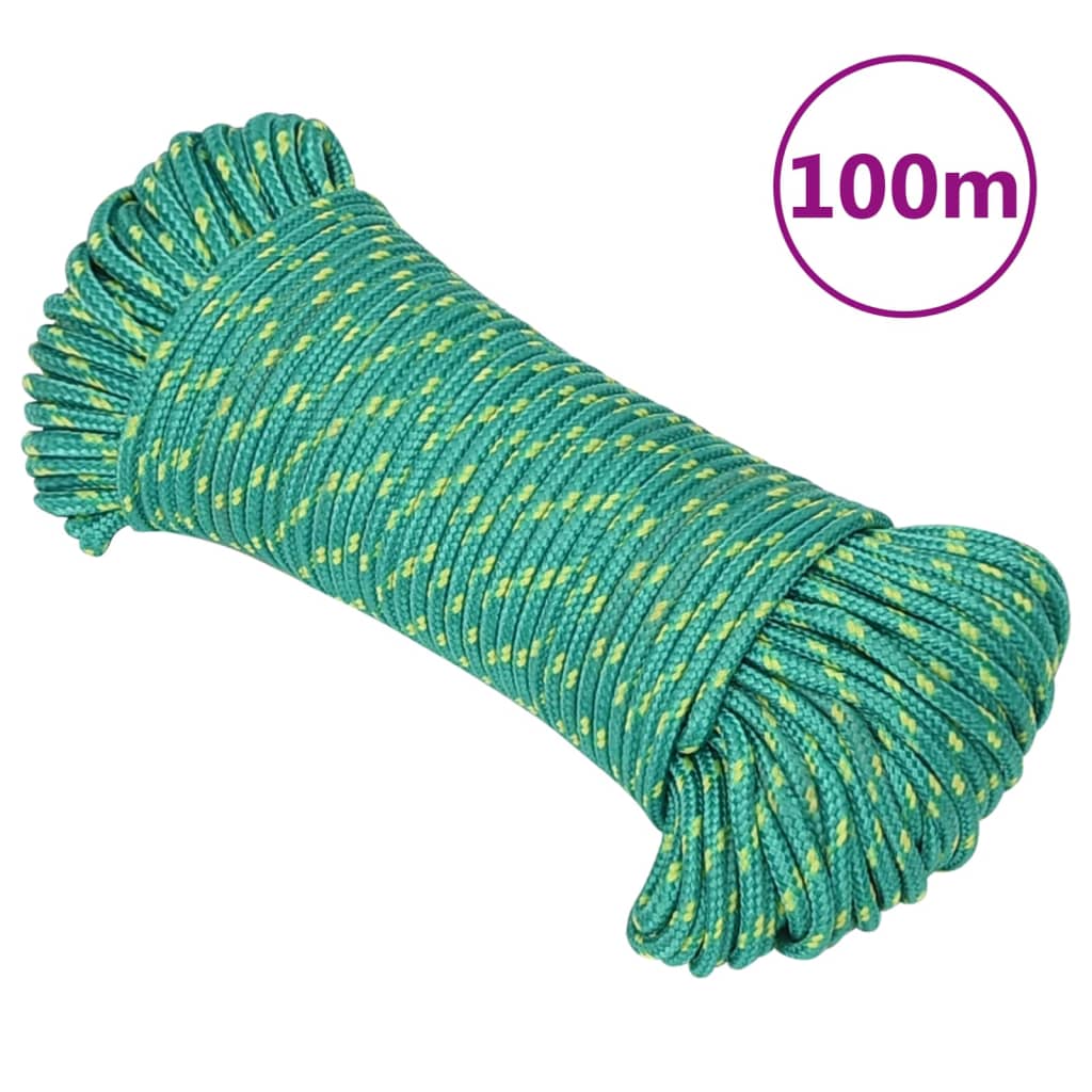 Corde de bateau Vidaxl 4 mm 100 m vert polypropylène